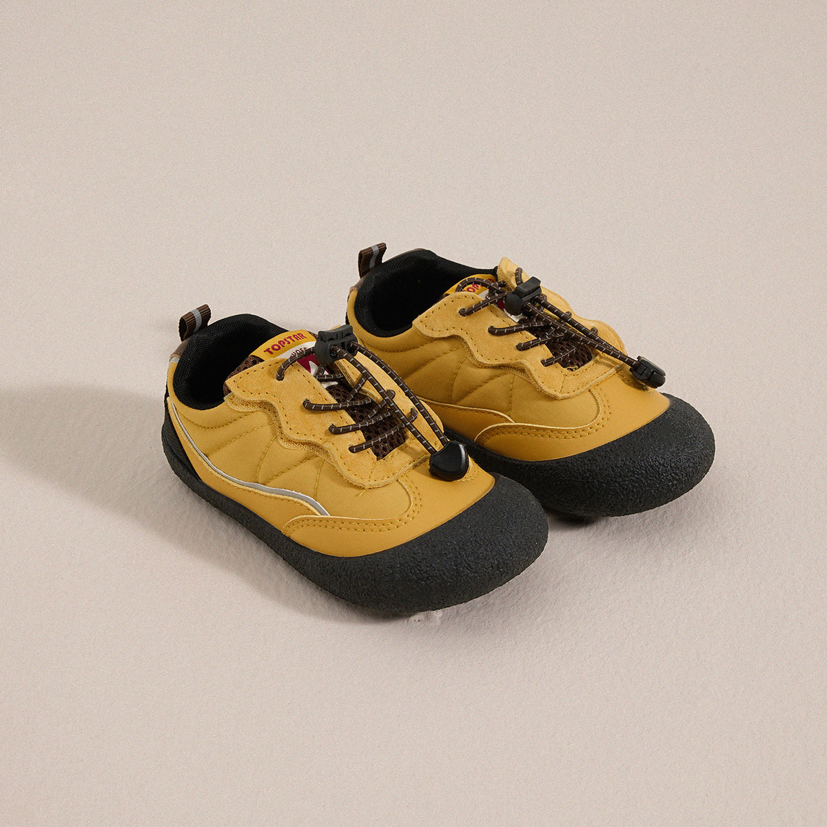 Zapatillas de lona infantiles con diseño de empalme estilo trekking sin cordones 【mh0014237】