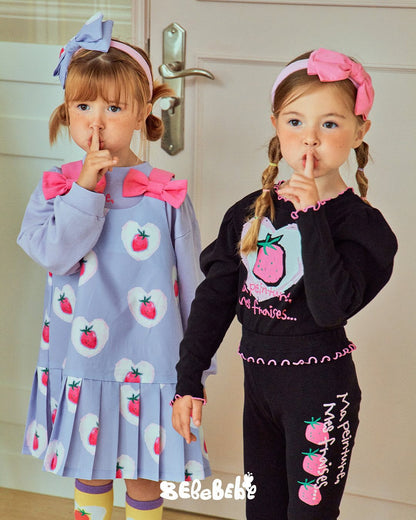 -いちごプリント長袖トップス/フリルレギンス/フリルワンピース/ノースリーブプリーツワンピース【mh0010988】 - mamahalo shop - ノースリーブワンピース -  べビー服 - 子供服 - 男の子 - 女の子