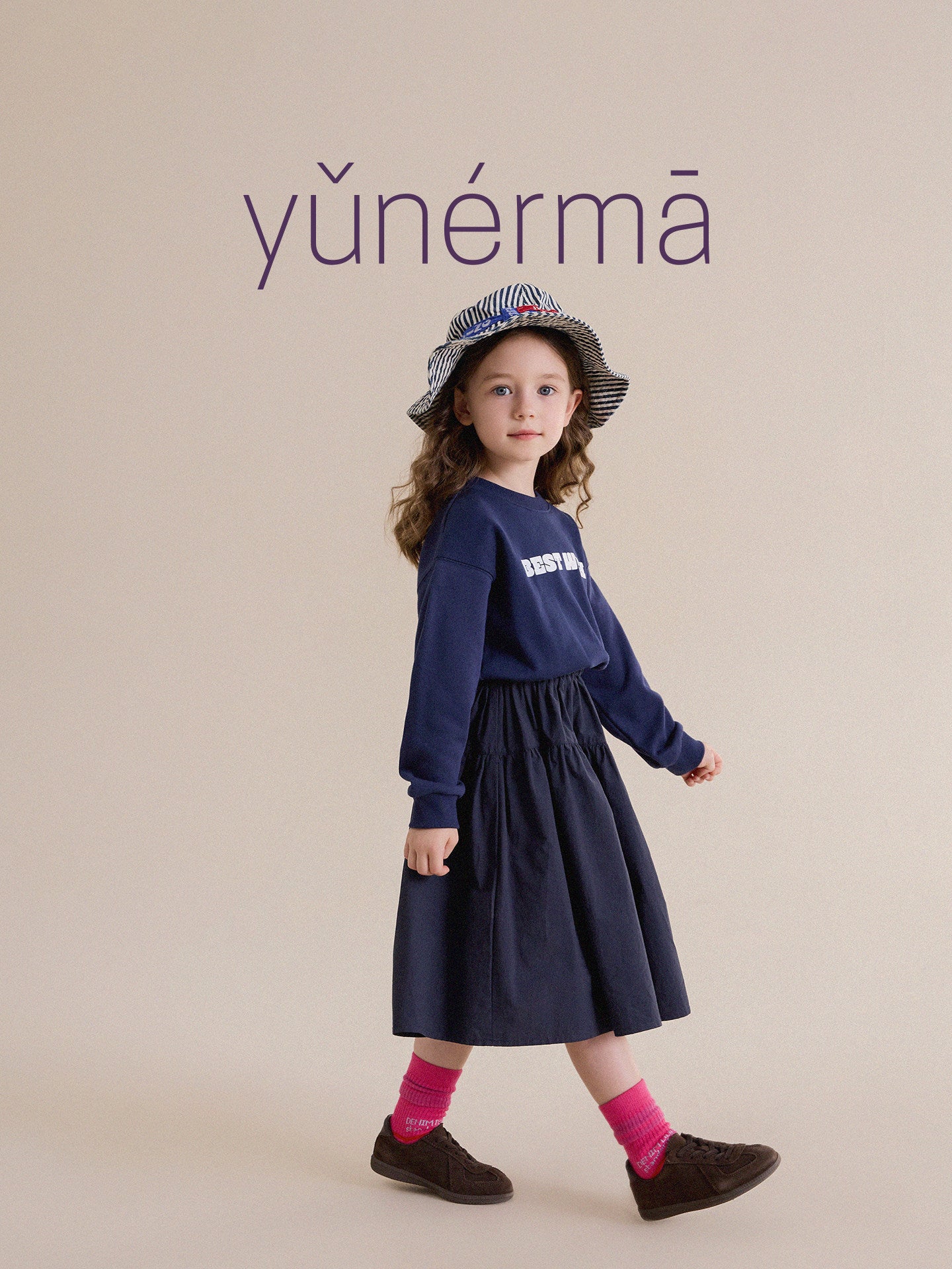 Kids' Junior Printed Docking Long-Sleeve Dress