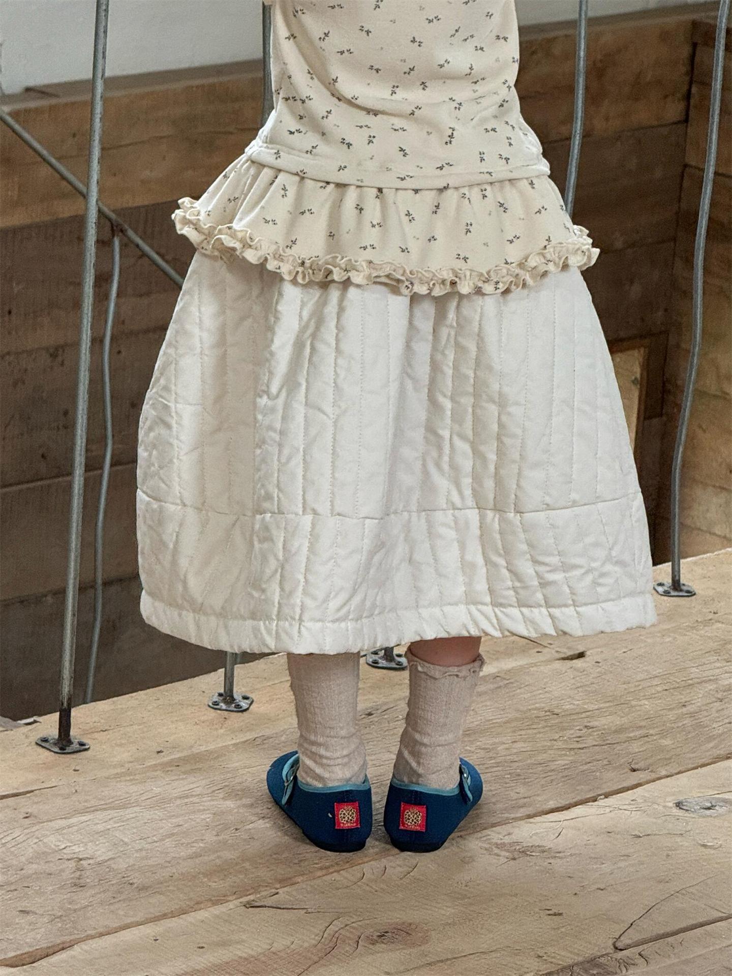 キルティングスカート 厚手 キルト ミモレ丈 無地 花柄【mh0011750】