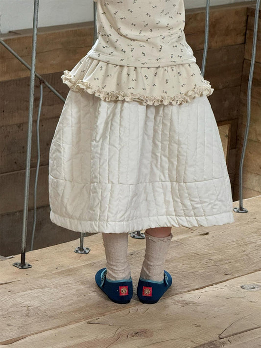 キルティングスカート 厚手 キルト ミモレ丈 無地 花柄【mh0011750】