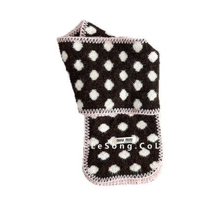 キッズ マフラー ドット柄 ボア フリース 厚手 防寒 スヌード【mh0011599】