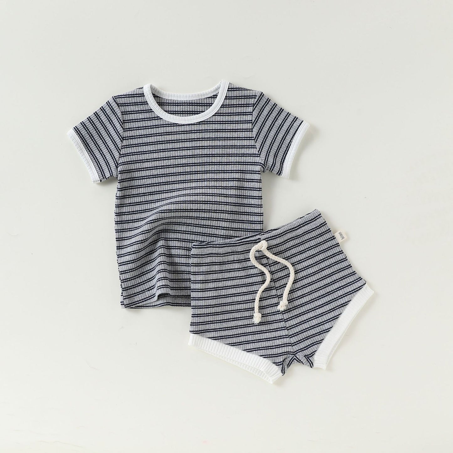 Striped Tee & Shorts Set ボーダー 半袖Tシャツ ショートパンツ セット【mh0013033】
