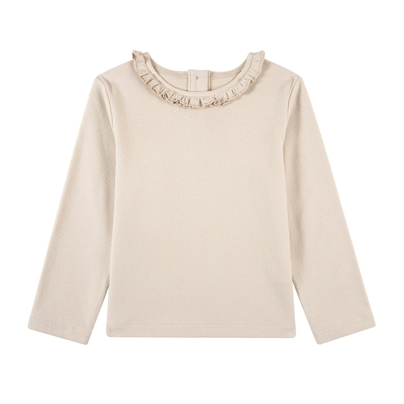 -長袖Tシャツ フリル襟 丸首 無地 カットソー ブラウス風【mh0011311】 - mamahalo shop - 長袖Tシャツ -  べビー服 - 子供服 - 男の子 - 女の子