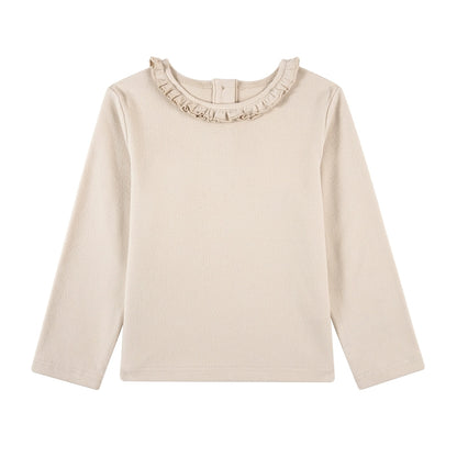 -長袖Tシャツ フリル襟 丸首 無地 カットソー ブラウス風【mh0011311】 - mamahalo shop - 長袖Tシャツ -  べビー服 - 子供服 - 男の子 - 女の子