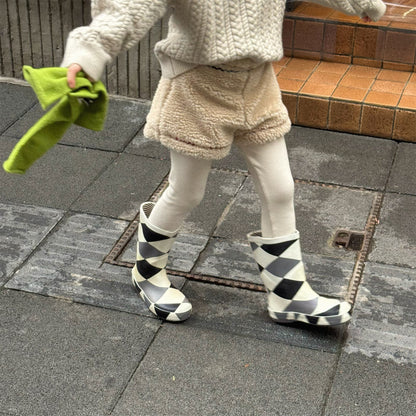 -ボアショートパンツカラーステッチもこもこあったかボトムス【mh0010910】 - mamahalo shop - ハーフパンツ・ショートパンツ -  べビー服 - 子供服 - 男の子 - 女の子