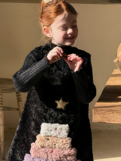 ノースリーブワンピース ファーフリース バースデーケーキモチーフ【mh0011890】