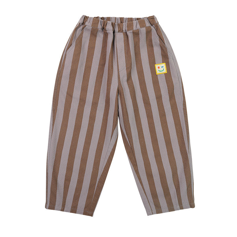Pantalones cónicos a rayas para niños, estilo casual [mh0014198]