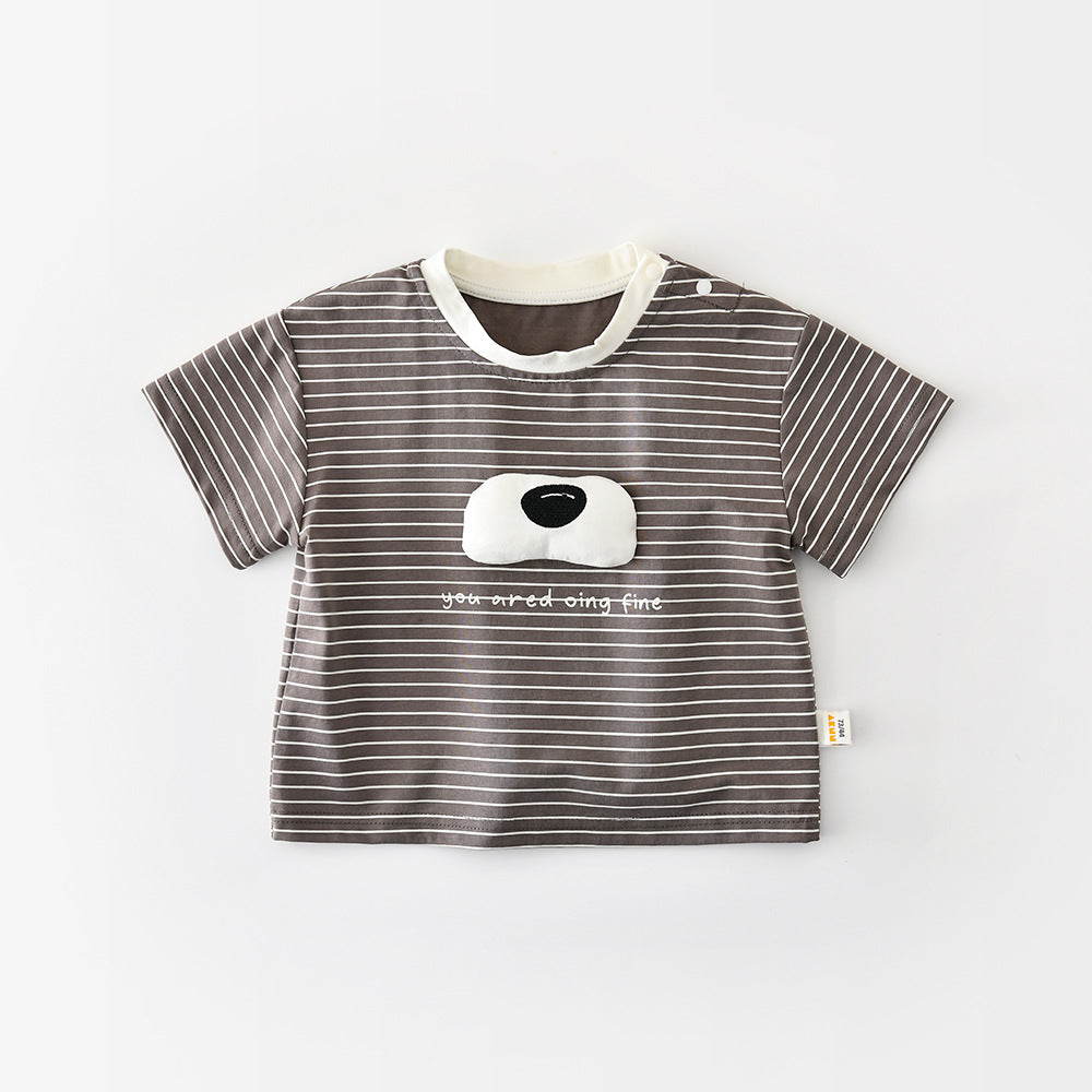 Animal Stripe Tee ボーダー ドッグノーズ 半袖Tシャツ【mh0012863】