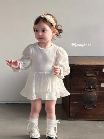 Gauze Puff Sleeve Romper ガーゼ パフスリーブ ロンパース【mh0012527】