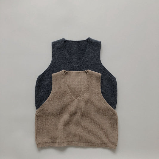 Kids' V-neck Knitted Vest