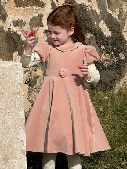 半袖パフスリーブワンピース レトロ クラッシック 発表会 ドレス【mh0011892】