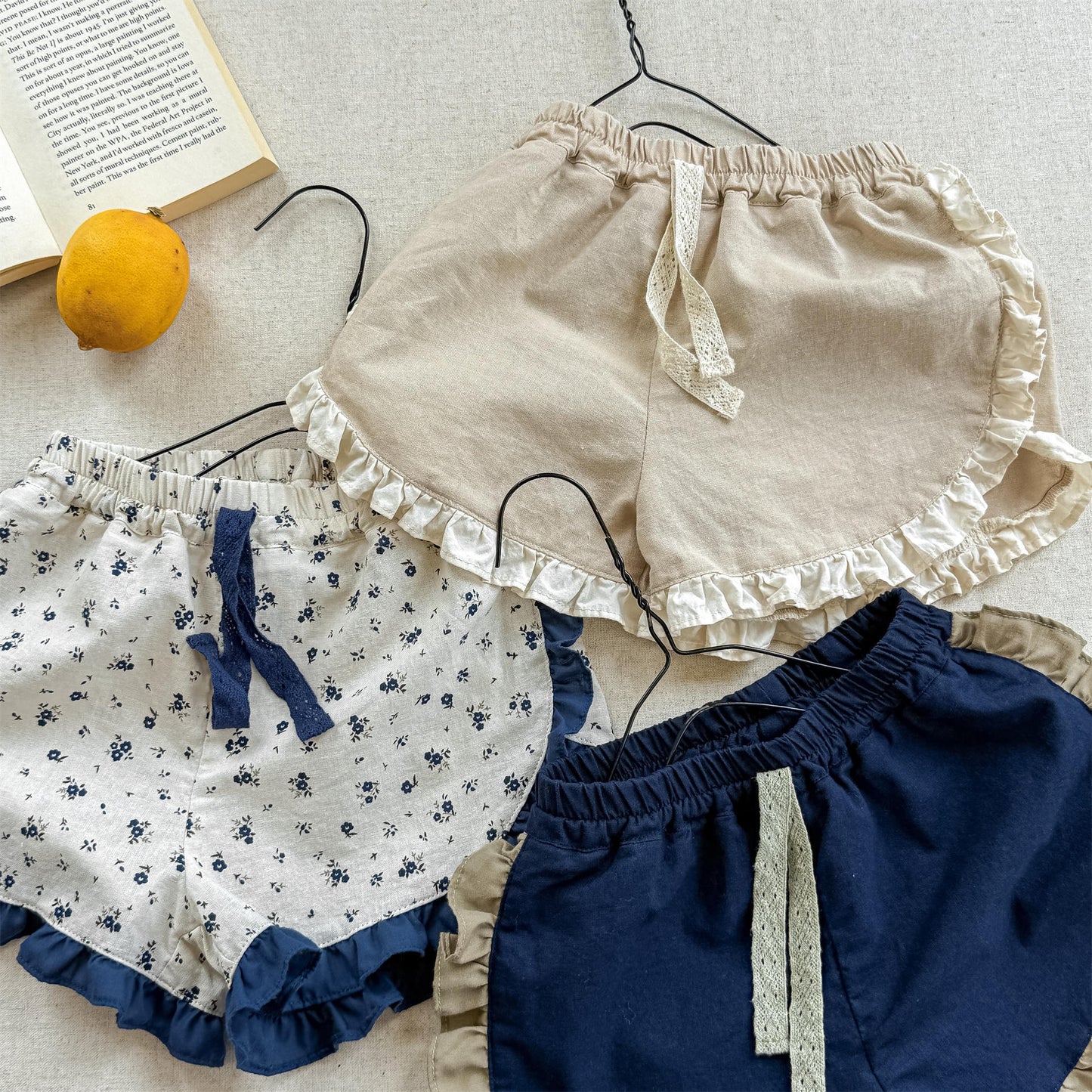Flower Print Ruffle Cotton Shorts 花柄 コットン ショートパンツ【mh0012655】