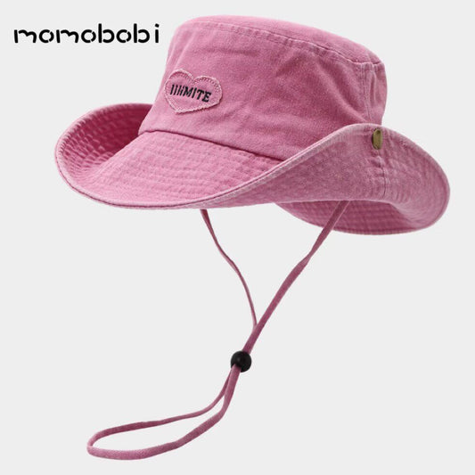 Heart Embroidered Safari Hat