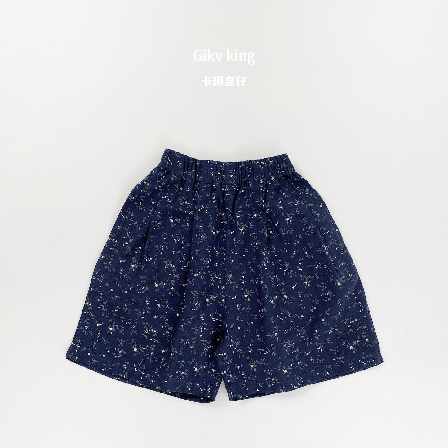 Floral Print Cotton Elastic Waist Shorts 小花柄プリント ハーフパンツ【mh0013480】