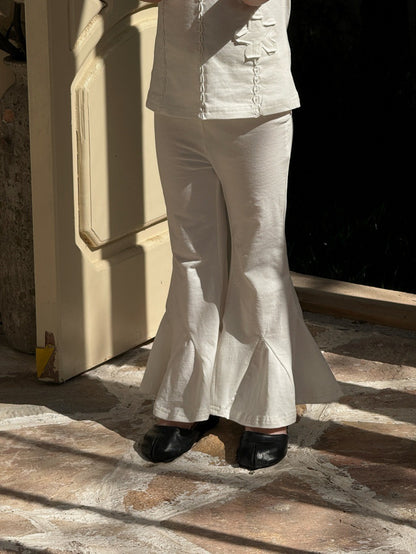 Knit High-Waisted Flared Pants フレア ロングパンツ【mh0013263】