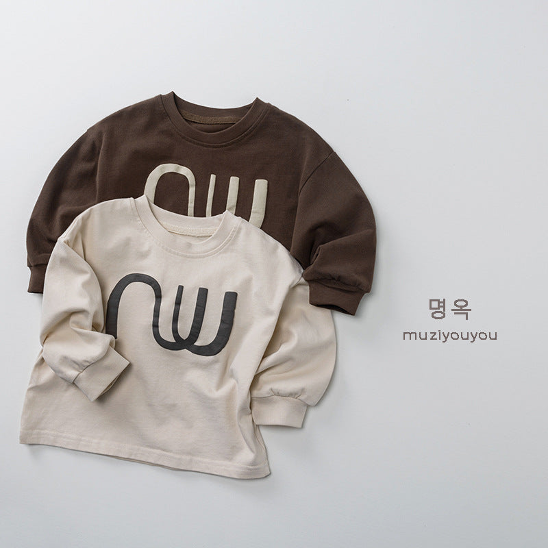 -幾何学プリント長袖Tシャツ【mh0010861】 - mamahalo shop - 長袖Tシャツ -  べビー服 - 子供服 - 男の子 - 女の子