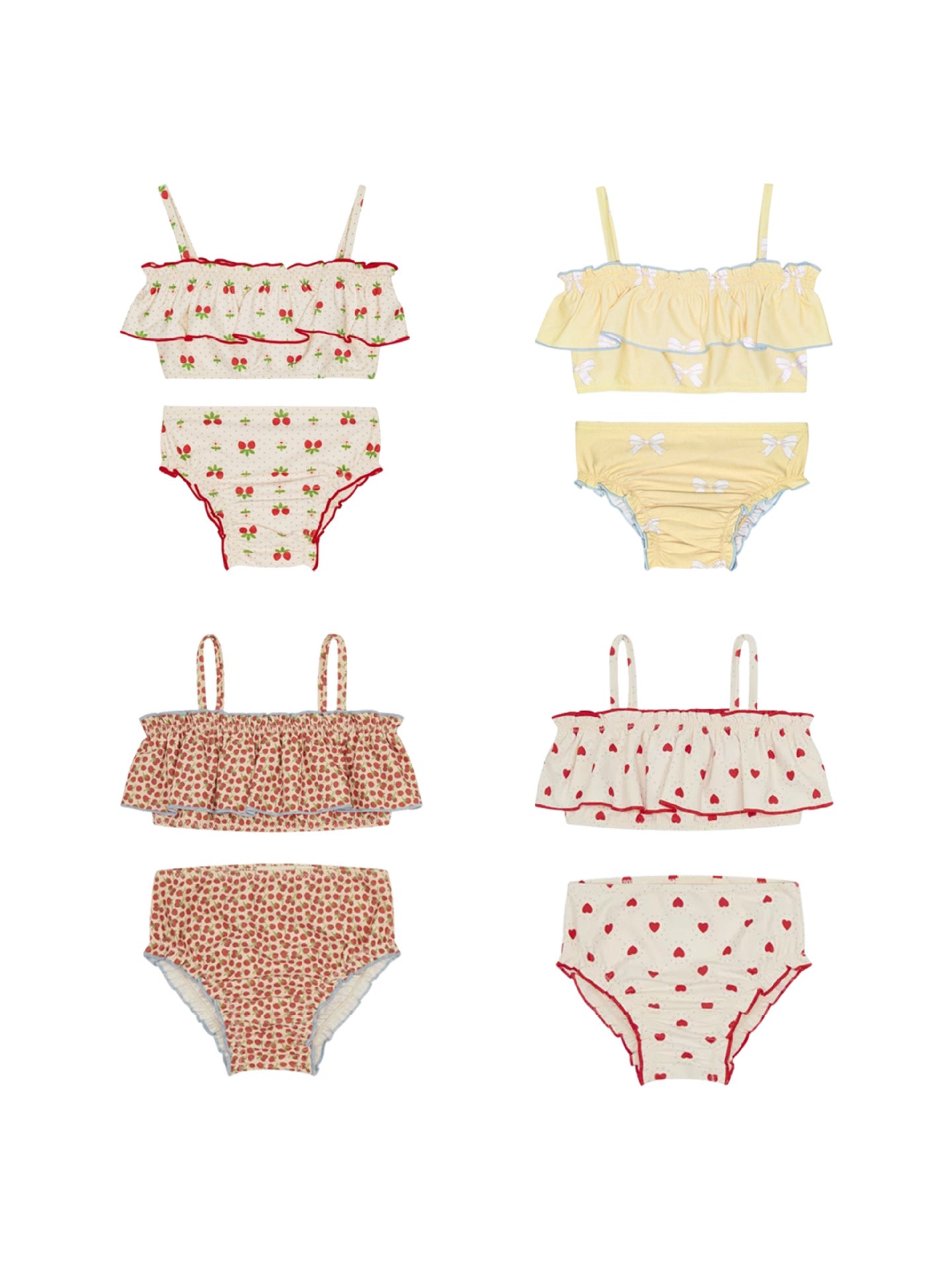 UPF50 Plus Cherry Heart Printed Bikini チェリー ハート 水着【mh0012596】