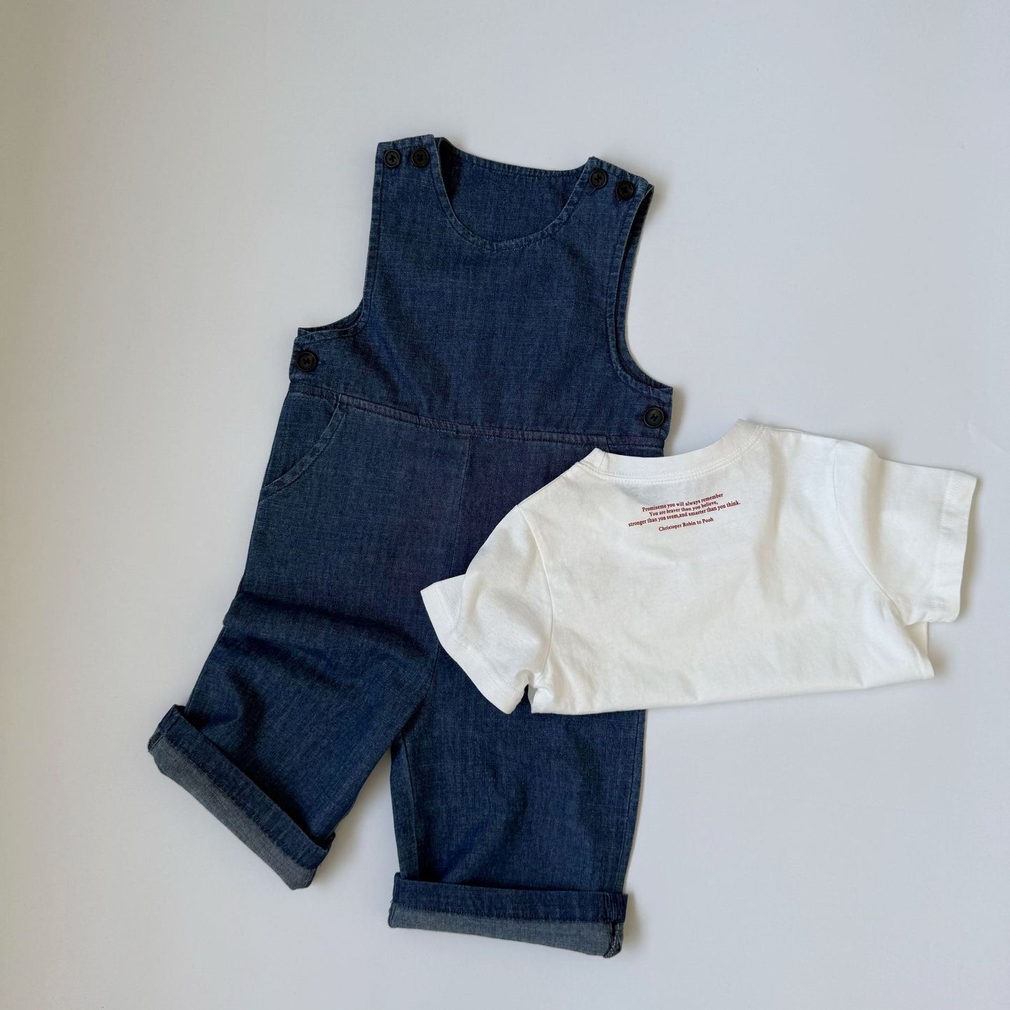 Denim Shoulder Button Jumpsuit デニム ノースリーブジャンプスーツ【mh0013649】