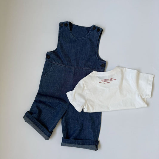 Denim Shoulder Button Jumpsuit デニム ノースリーブジャンプスーツ【mh0013649】