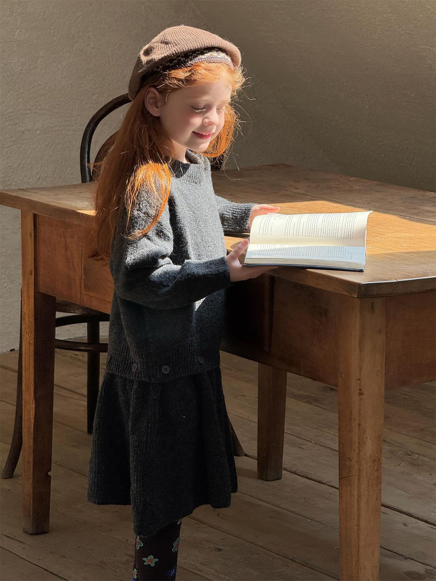 長袖セーターワンピース プルオーバー フリル裾 ドッキング バイカラー ニット【mh0011741】