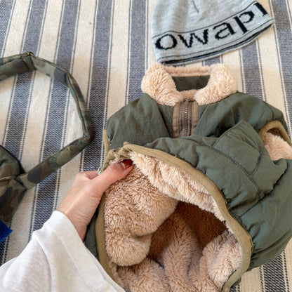 パッチワークベスト 裏ボアフリース スタンドカラー【mh0011920】