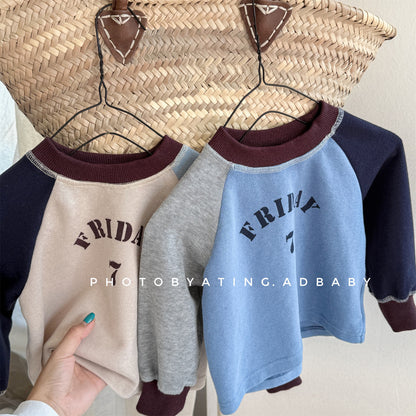 -ロゴプリント長袖スウェット ラグランTシャツ【mh0010812】 - mamahalo shop -  -  べビー服 - 子供服 - 男の子 - 女の子