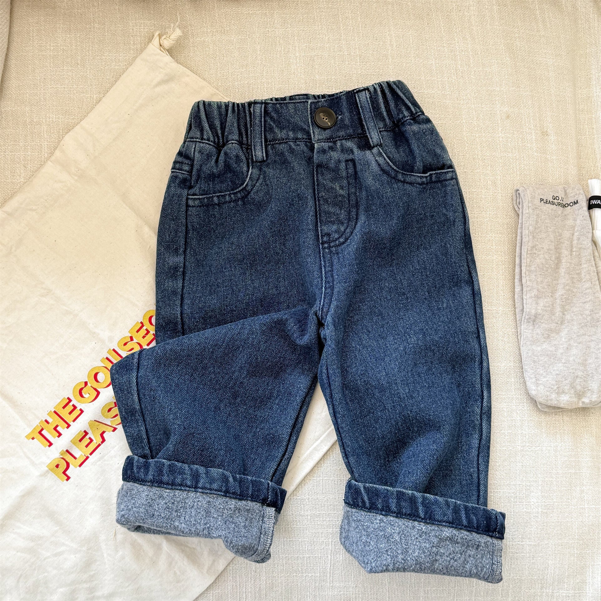 -キャラクタープリントポケットデニムパンツ ワイドパンツ【mh0010808】 - mamahalo shop - デニムパンツ -  べビー服 - 子供服 - 男の子 - 女の子