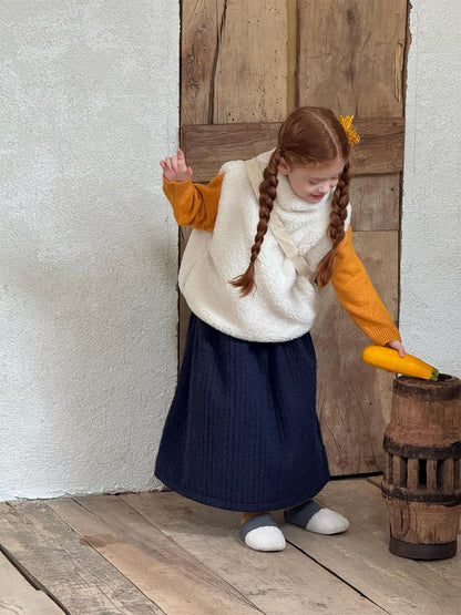 ミモレ丈スカート ウールタッチ 無地 Aライン 大人可愛い カジュアル【mh0011733】