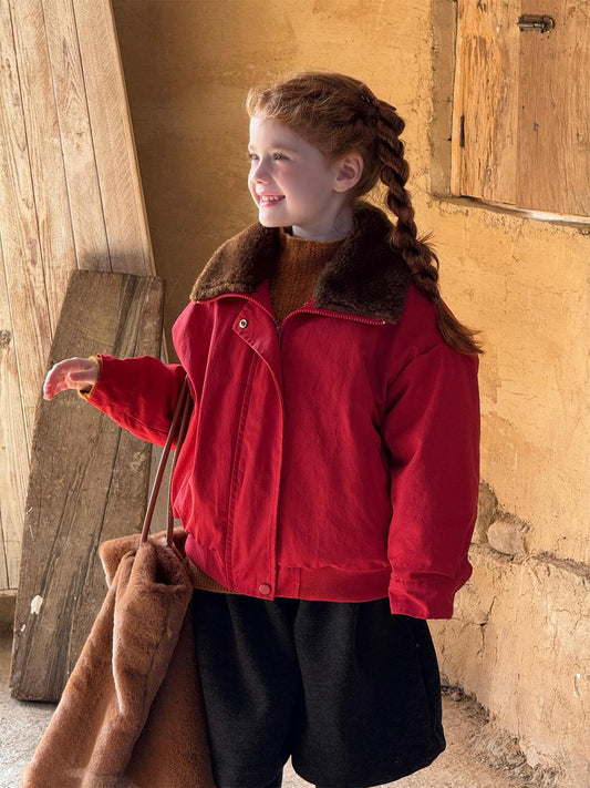 Blouson jacket with boa collar, outer coat [mh0011765]