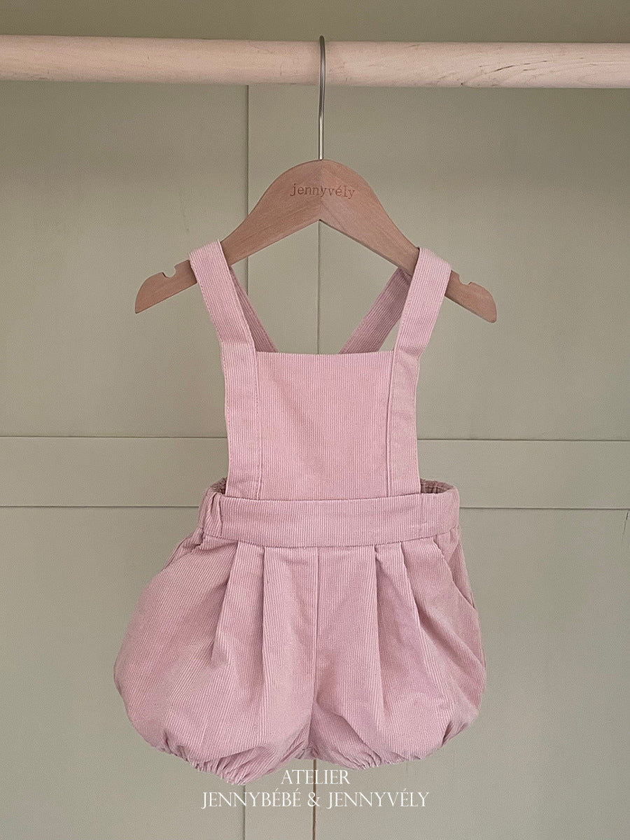キッズ スタンドカラー 長袖ブラウス バルーン サロペットパンツ【mh0014679】