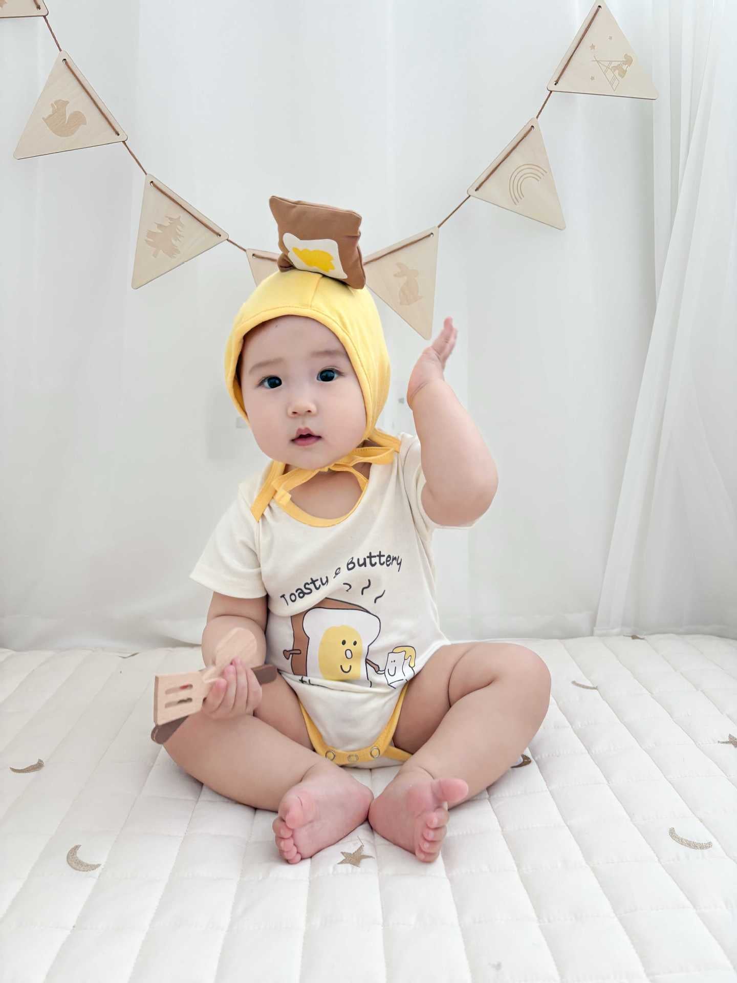 Toasty Bread Removable Hood Jumpsuit トースト 半袖ロンパース コスチューム【mh0013363】