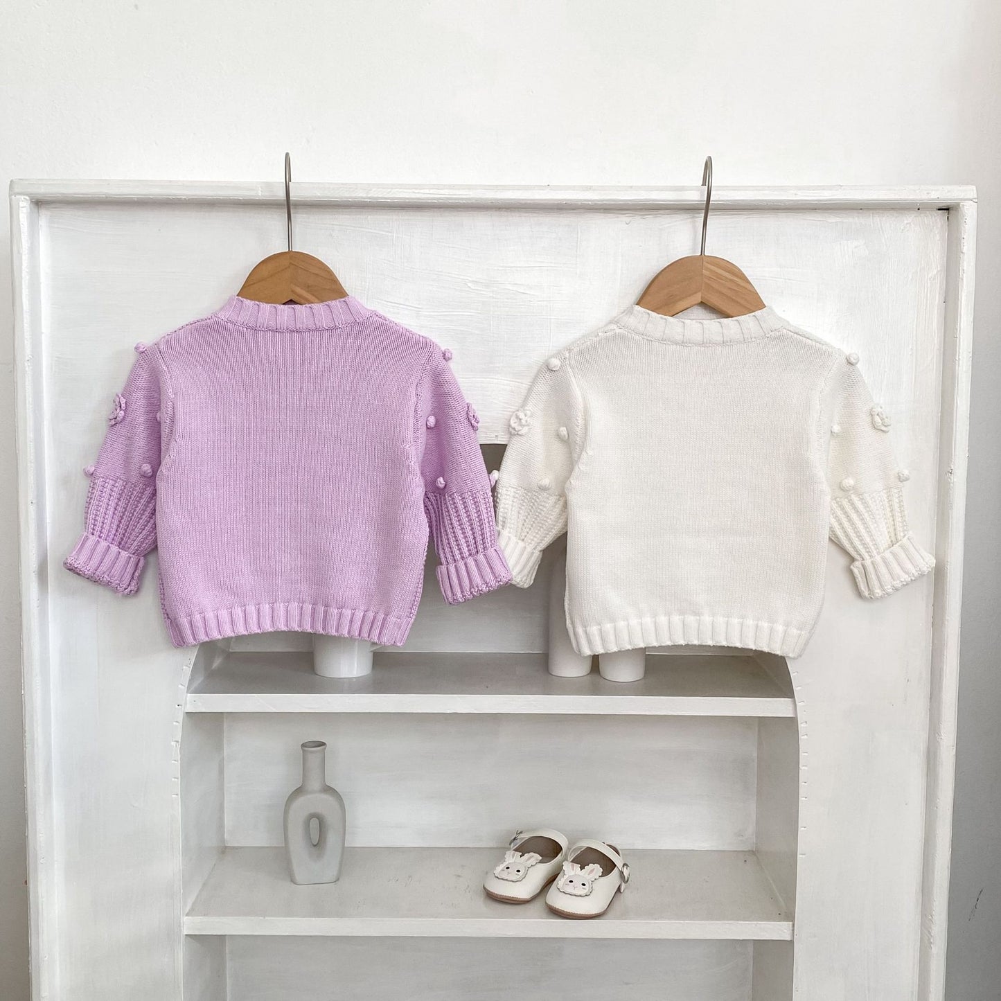 -かぎ編みフラワーニットカーディガン【mh0010846】 - mamahalo shop - カーディガン・パーカー -  べビー服 - 子供服 - 男の子 - 女の子