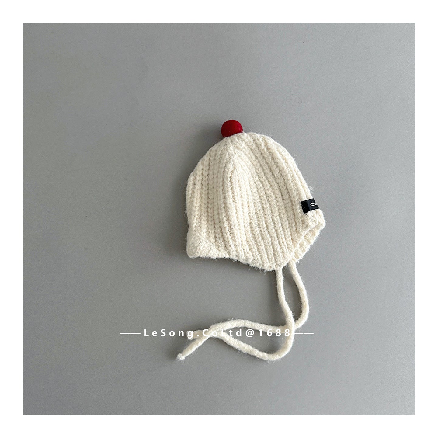 キッズ ニット帽 ポンポン あご紐付き 耳当て 防寒 ベビー【mh0011597】