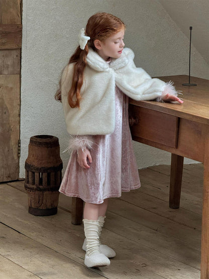 Boa cape, fur bolero, eco-fur party poncho [mh0011753]