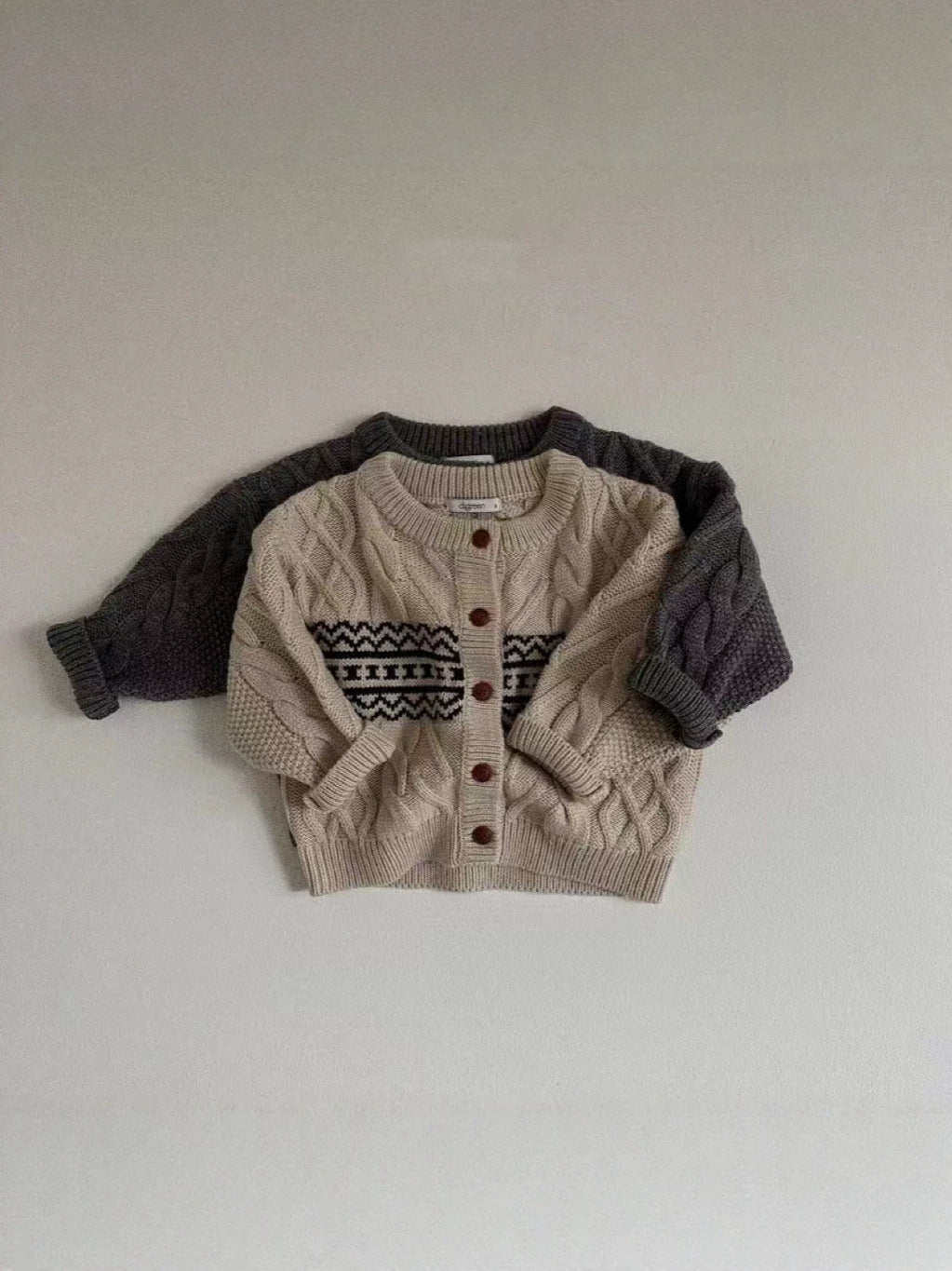 Baby & Kids Nordic Pattern Knit Cardigan【mh0014628】