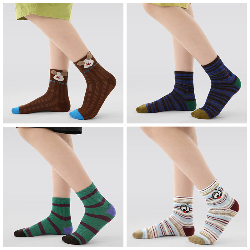 5-Pack Breathable Mesh Character Socks アニマル メッシュソックス 5足セット【mh0013541】