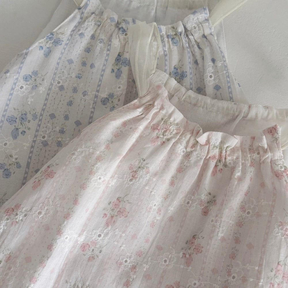 フラワー刺繍 チュール ノースリーブワンピース【mh0013784】