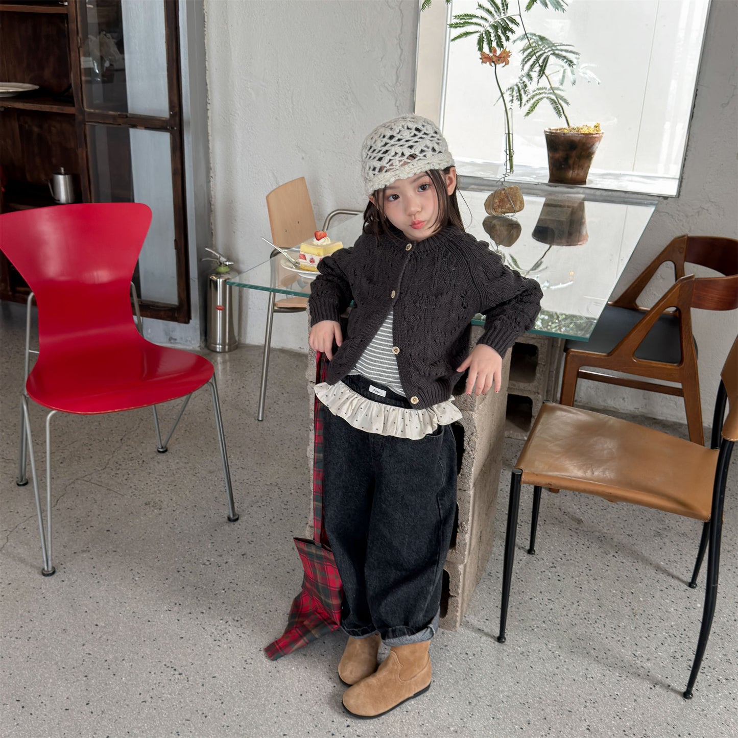 Kids' Openwork Long-Sleeve Knit Cardigan [mh0014055]