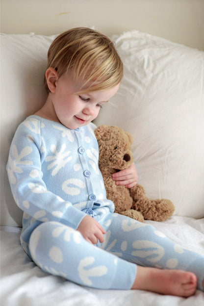 長袖ニットロンパース 幾何学模様 ジャカードニット ジャンプスーツ【mh0011855】