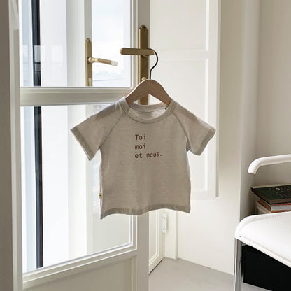 Letter Print Cotton T-shirt ロゴ Tシャツ【mh0012614】
