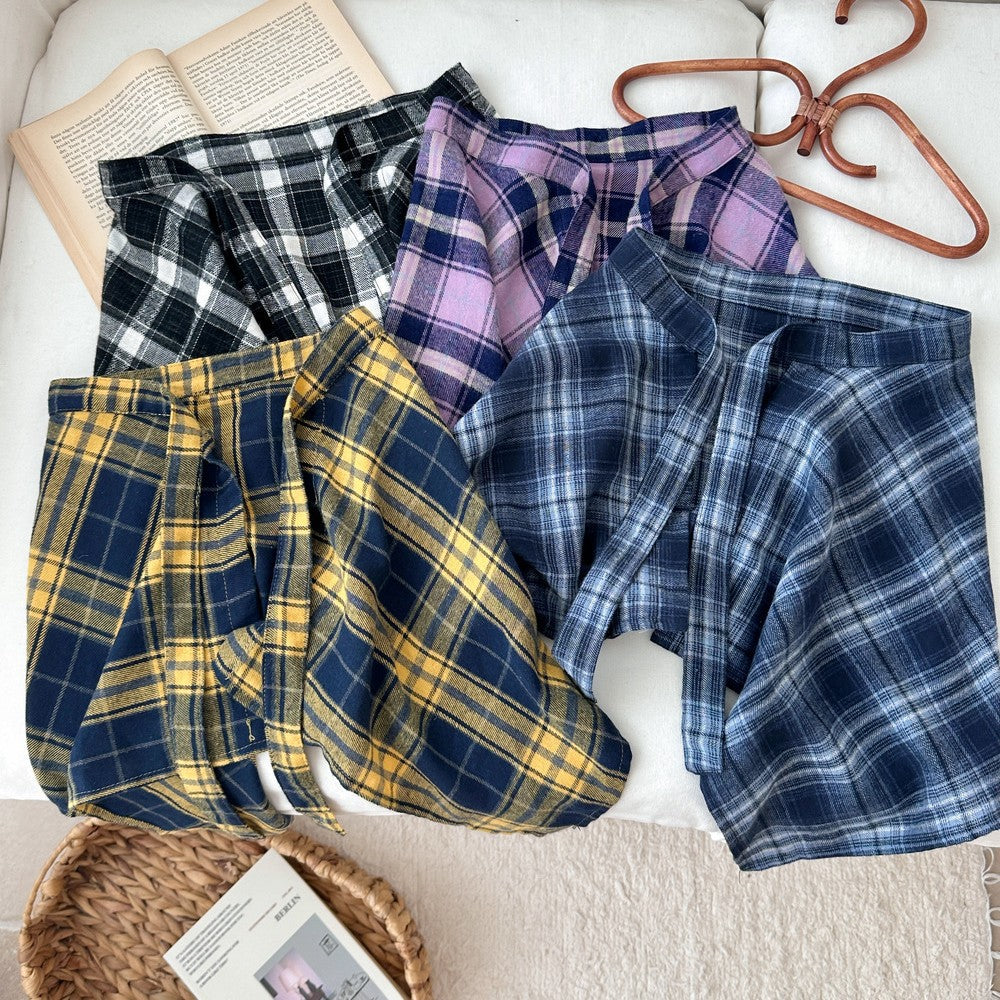 -チェックエプロンスタイル巻きスカート【mh0010769】 - mamahalo shop - スカート -  べビー服 - 子供服 - 男の子 - 女の子