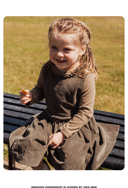 -長袖Tシャツ フリル襟 丸首 無地 カットソー ブラウス風【mh0011311】 - mamahalo shop - 長袖Tシャツ -  べビー服 - 子供服 - 男の子 - 女の子