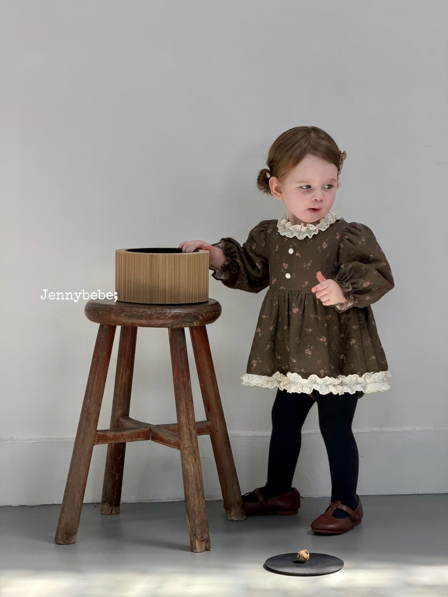 Baby Floral Lace Collar Long Sleeve Puff Sleeve Romper [mh0013892]