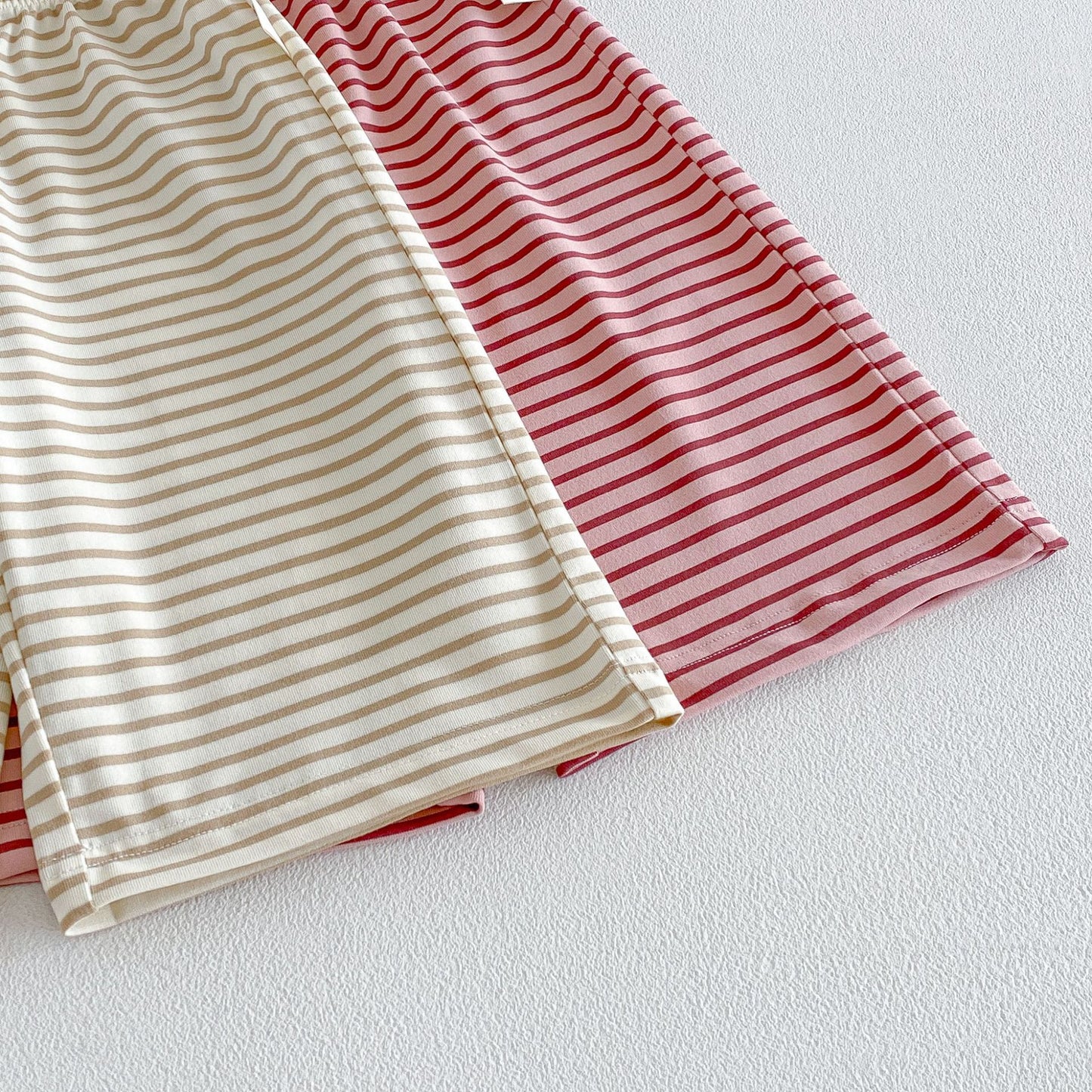 Sailor Collar Striped Set 半袖Tシャツ ハーフパンツ セット【mh0013426】