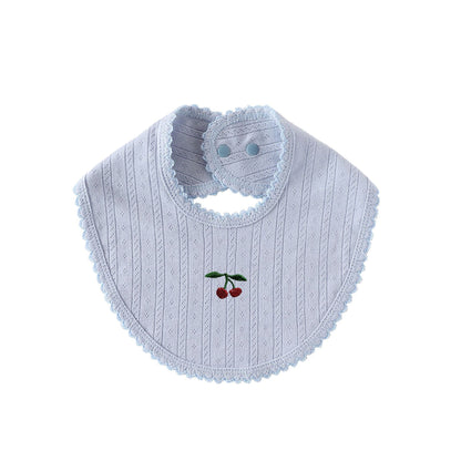 長袖ロンパース コットン フリル 刺繍 リブ カバーオール【mh0011699】