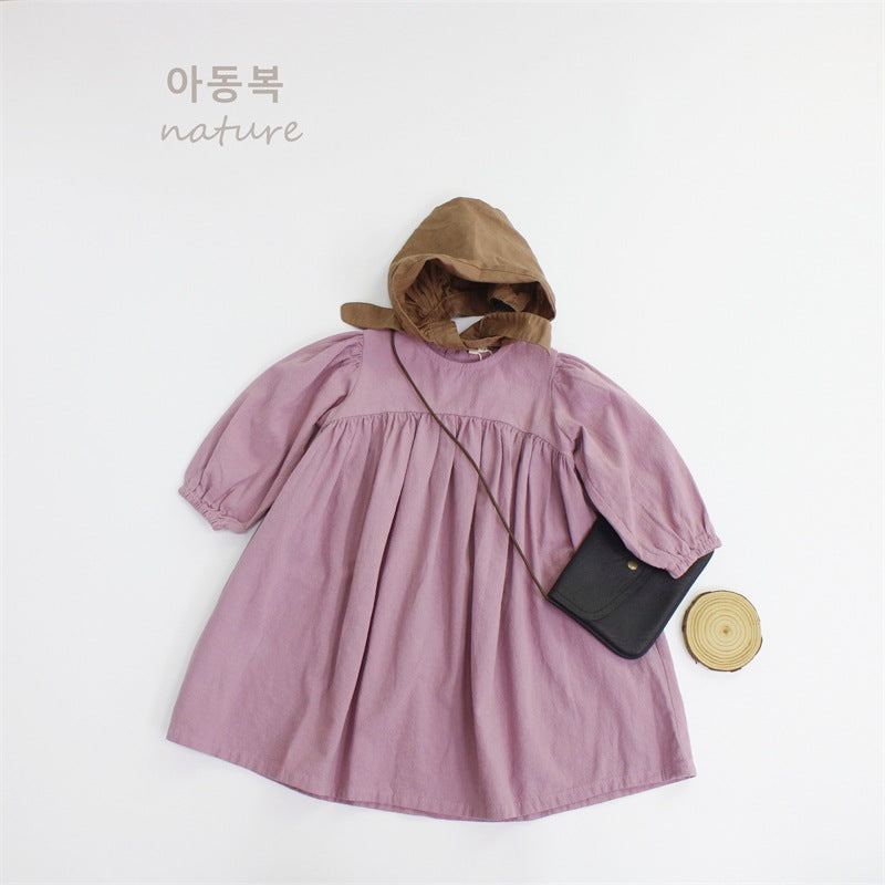 -キッズ コットンリネン ワンピース【mh0000321】 - mamahalo shop - 長袖ワンピース -  べビー服 - 子供服 - 男の子 - 女の子