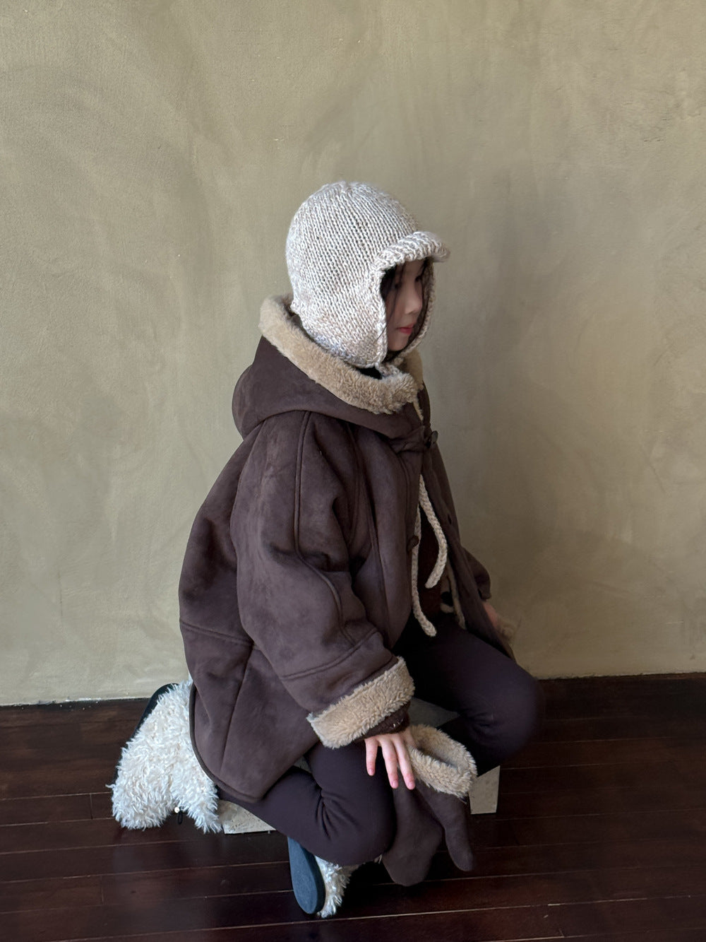 フェイクムートンコート 裏ボアフリース ダッフルジャケット【mh0011875】