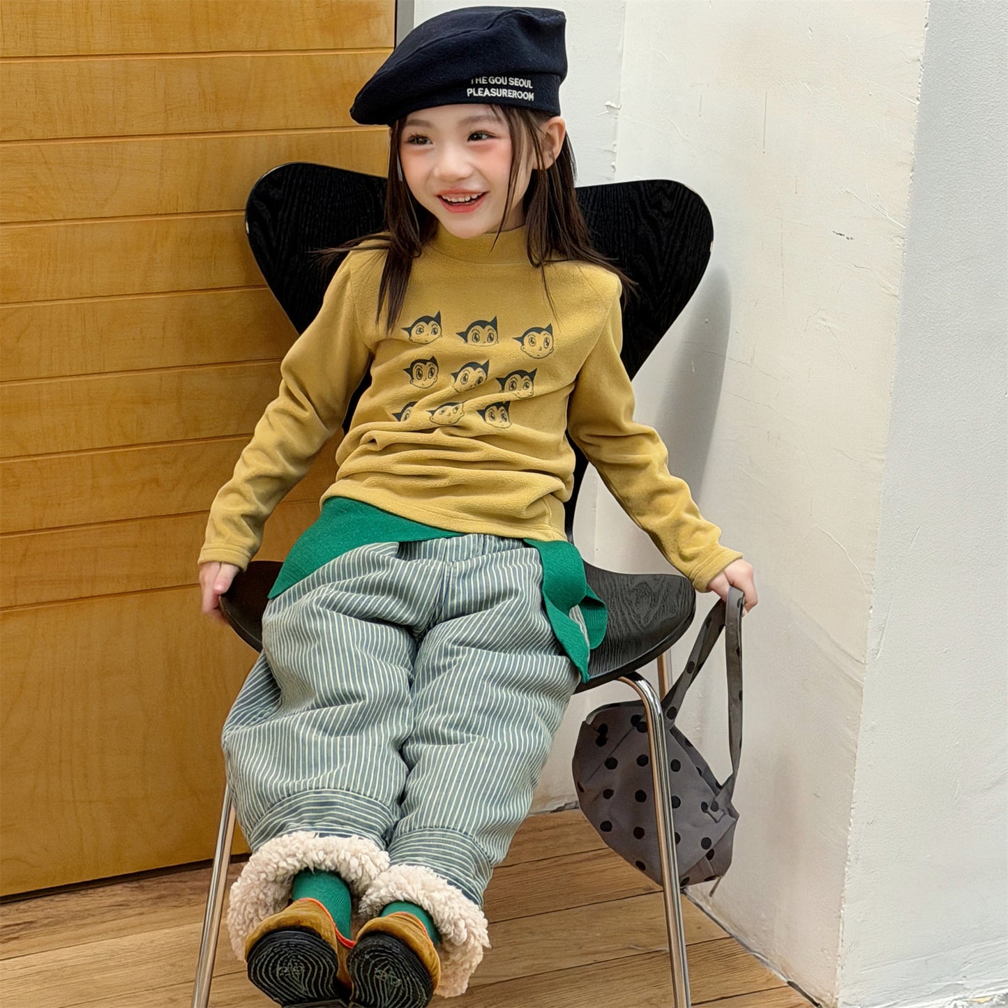 裏ボアデニムパンツ ストライプ 暖パン ジーンズ【mh0011914】