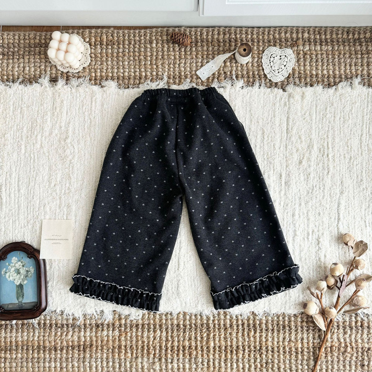 キッズ 花柄刺繍 ニット カーディガン ショートパンツ ロングパンツ【mh0014619】